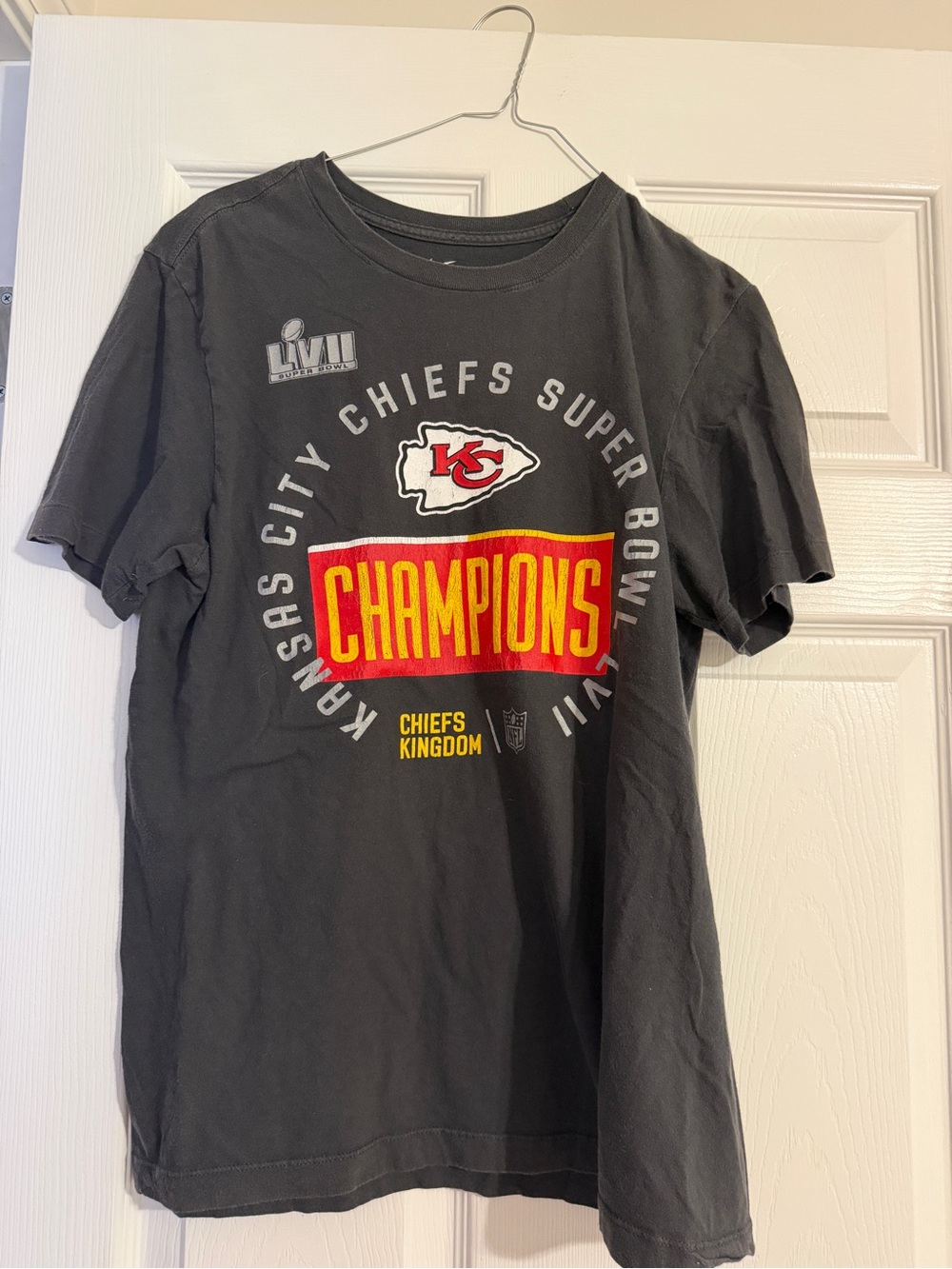 Nike Black Kansas City Chiefs 'Champions' Graphic Tee with Red & Yellow Accents